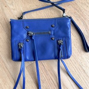 Botkier New York royal blue leather purse. Removable long strap. Excellent. Rare